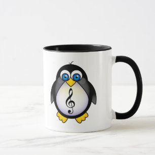 Tasse Clef triple de pingouin de musique