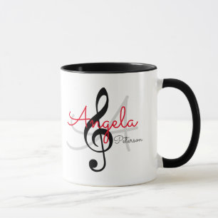 Tasse clef triplée monogrammée, musique