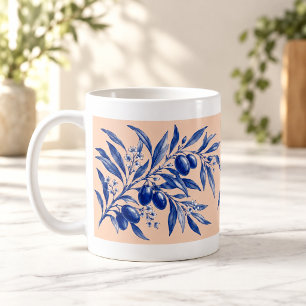 Tasse Cobalt Botanique Branche d'Olivier Heures