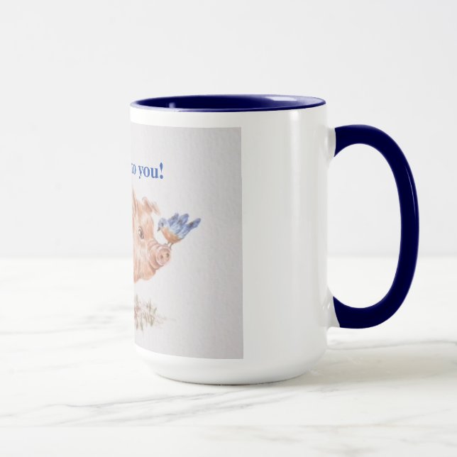 Tasse Cochon et Robin - Mug, (Droite)