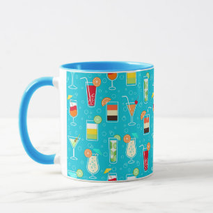 Tasse Cocktail Motif sur Arrière - plan Turquoise