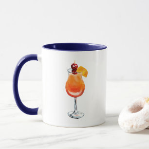Tasse Cocktail Tequila Sunrise aquarelle