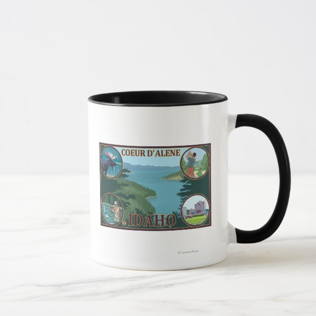 Tasse Coeur D'Alene, IdahoScenic Travel Poster (Droite)