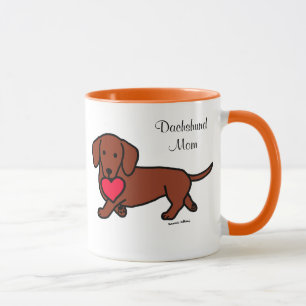 Tasse Coeur de bande dessinée de teckel