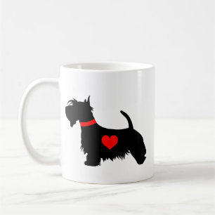 Tasse coeur de chien Scottie - image des deux côté