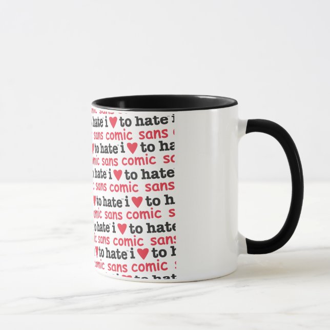 Tasse coeur i pour détester comique sans (Droite)