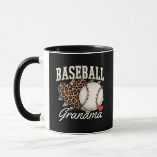Tasse Cœur Imprimé Léopard Grand-Mère Baseball