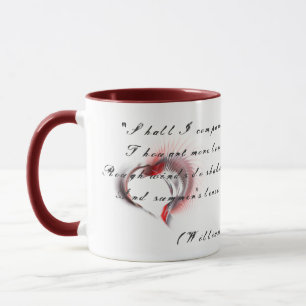 Tasse Coeur métallique avec sonnet de Shakespeare 18