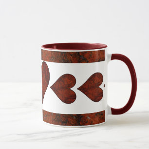 Tasse Coeurs de pierre rouge