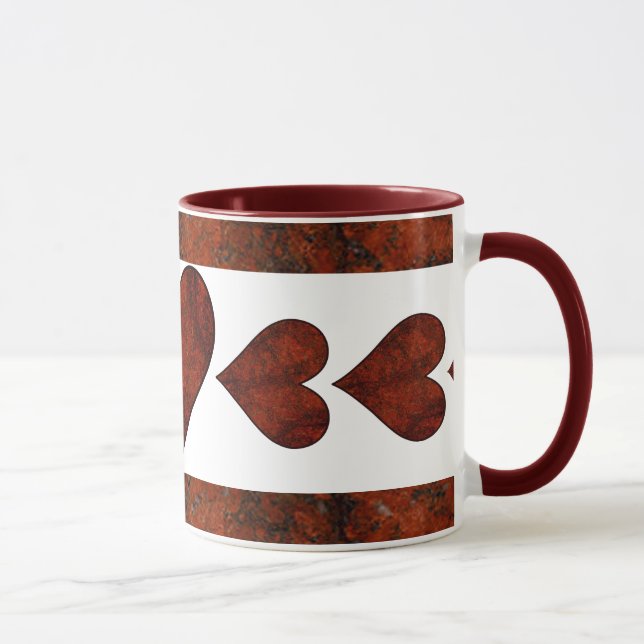 Tasse Coeurs de pierre rouge (Droite)