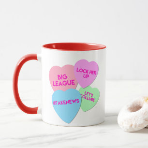 Tasse Coeurs de sucrerie de Valentine Trumpism d'atout