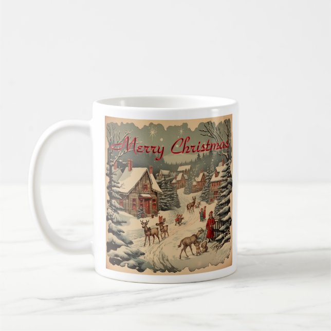 Tasse Coffee Mug, de Noël Vintage (Gauche)