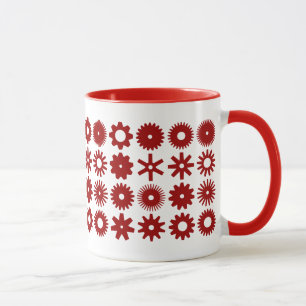 Tasse Cogs - Rouge rubis sur blanc
