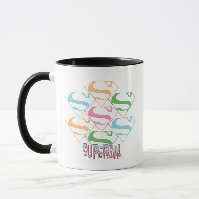 Tasse Collage du logo de Supergirl Pastel (Gauche)