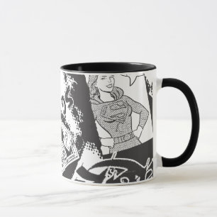 Tasse Collage noir et blanc de Supergirl