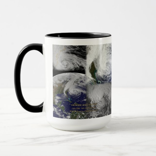 Tasse Collage satellite Vue de l'ouragan Sandy (Gauche)