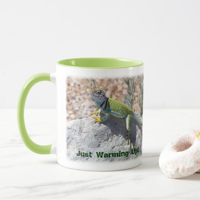 Tasse Collared Lizard Gros plan Photo personnalisée (Avec donut)