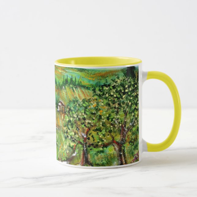 TASSE COLLINES VERTES ET OLIVIERS PAYSAGE TOSCANE (Droite)