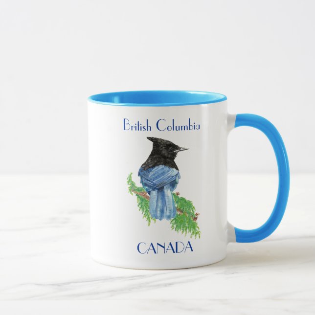 Tasse Colombie-Britannique Canada Stellar Jay, Bird, Nat (Droite)