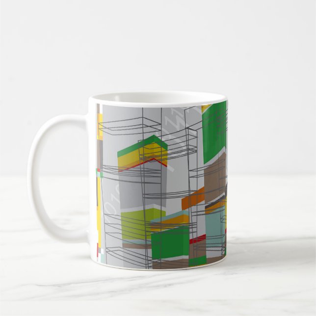 tasse colorée de blocs constitutifs d'art de (Gauche)