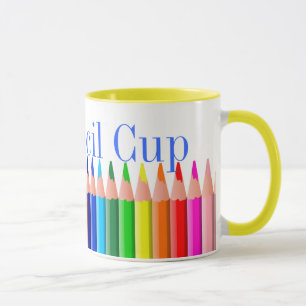 Tasse colorée de crayon