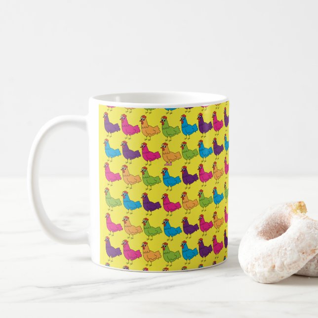 Tasse colorée de poulets (Avec donut)