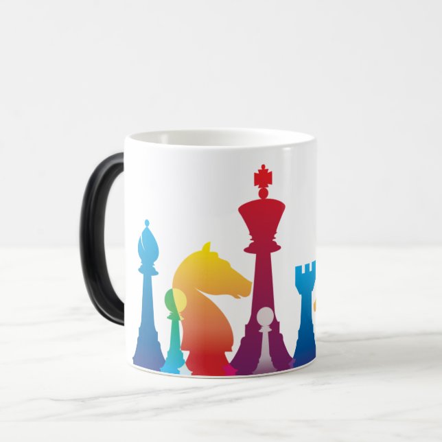 Tasse colorée d'échecs (Devant gauche)