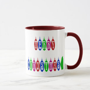 Tasse Colorful Merry Christmas Ornament