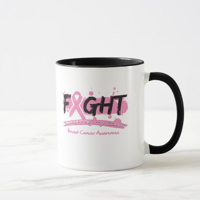 Tasse COMBAT de cancer du sein soutenant ma cause (Droite)