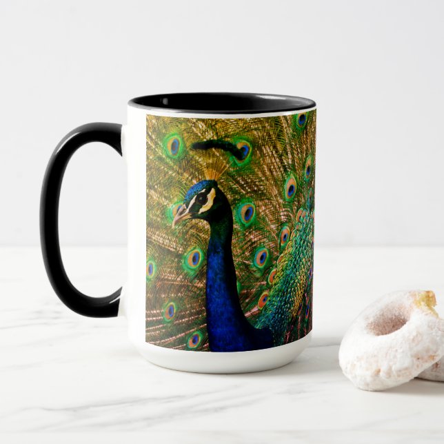 Tasse combinée de paon (Avec donut)