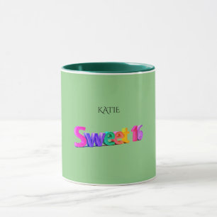 Tasse combinée du bonbon 16/nom fait sur commande