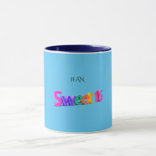 Tasse combinée du bonbon 16/nom fait sur commande,