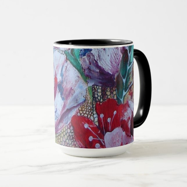 tasse combinée noire "Flora " (Devant droit)