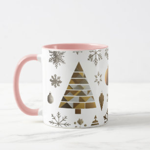 Tasse Combo Arbre Géométrique Mosaïque Or Luxe