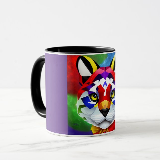 Tasse combo centre violet et noir Alexander's Cat (Devant gauche)