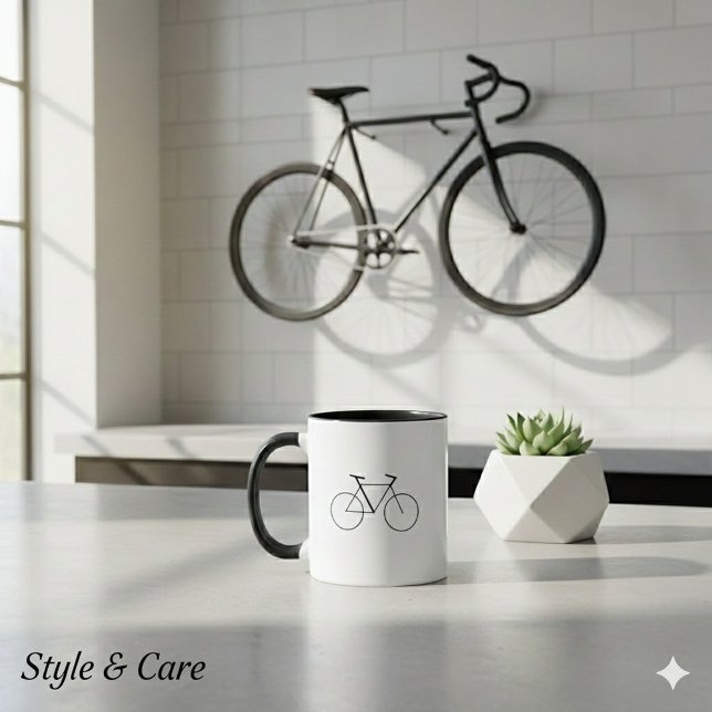 Tasse Combo Moderne avec Design de Vélo Propre (Modern Combo Mug with Clean Bicycle Design)