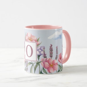 Tasse Combo Monogramme O Rose Fleurs de Lavande Ro