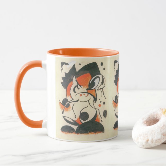 Tasse Composition avec deux cerfs par Franz Marc (Avec donut)
