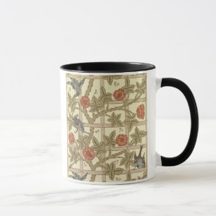 Tasse Conception bleue et orange de papier peint de