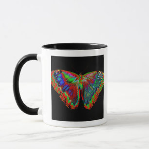 Tasse Conception colorée de papillon contre le contexte