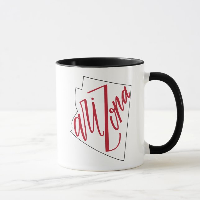Tasse Conception de typographie d'état de l'Arizona | (Droite)