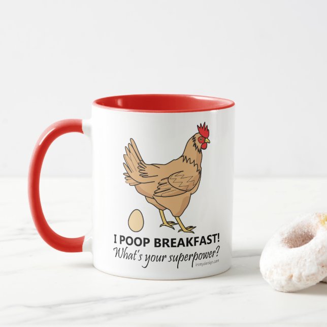 Tasse Conception drôle de petit déjeuner de dunettes de (Avec donut)