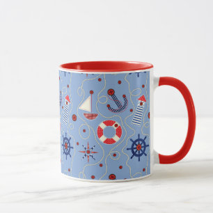 Tasse Conception nautique de patchwork