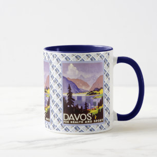 Tasse Conception vintage de Suisse, Davos