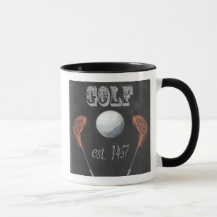 Tasse Conception vintage de tableau de golf