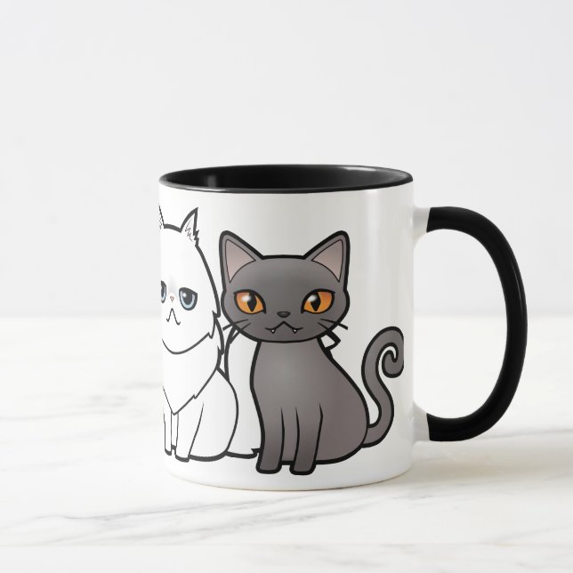 Tasse Concevez votre propre chat de bande dessinée (Droite)
