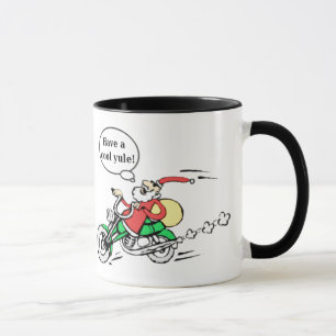 Tasse Cool amusant Yule Père Noël équitation moto Noël
