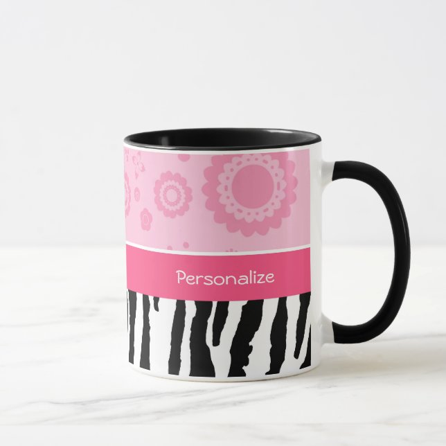 Tasse Copie à la mode de zèbre de chaussures roses (Droite)