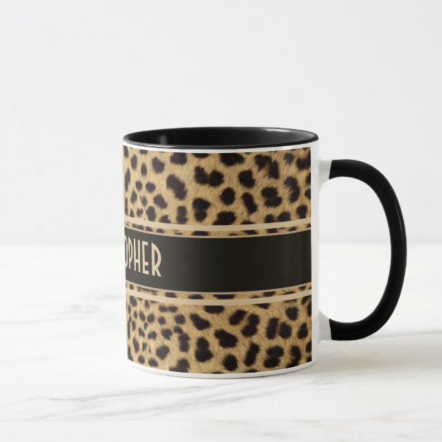 Tasse Copie de peau de tache de léopard personnalisée (Droite)