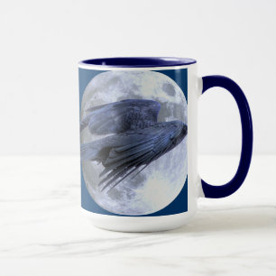 Tasse Corbeau noir volant gothique, celtique, Wiccan